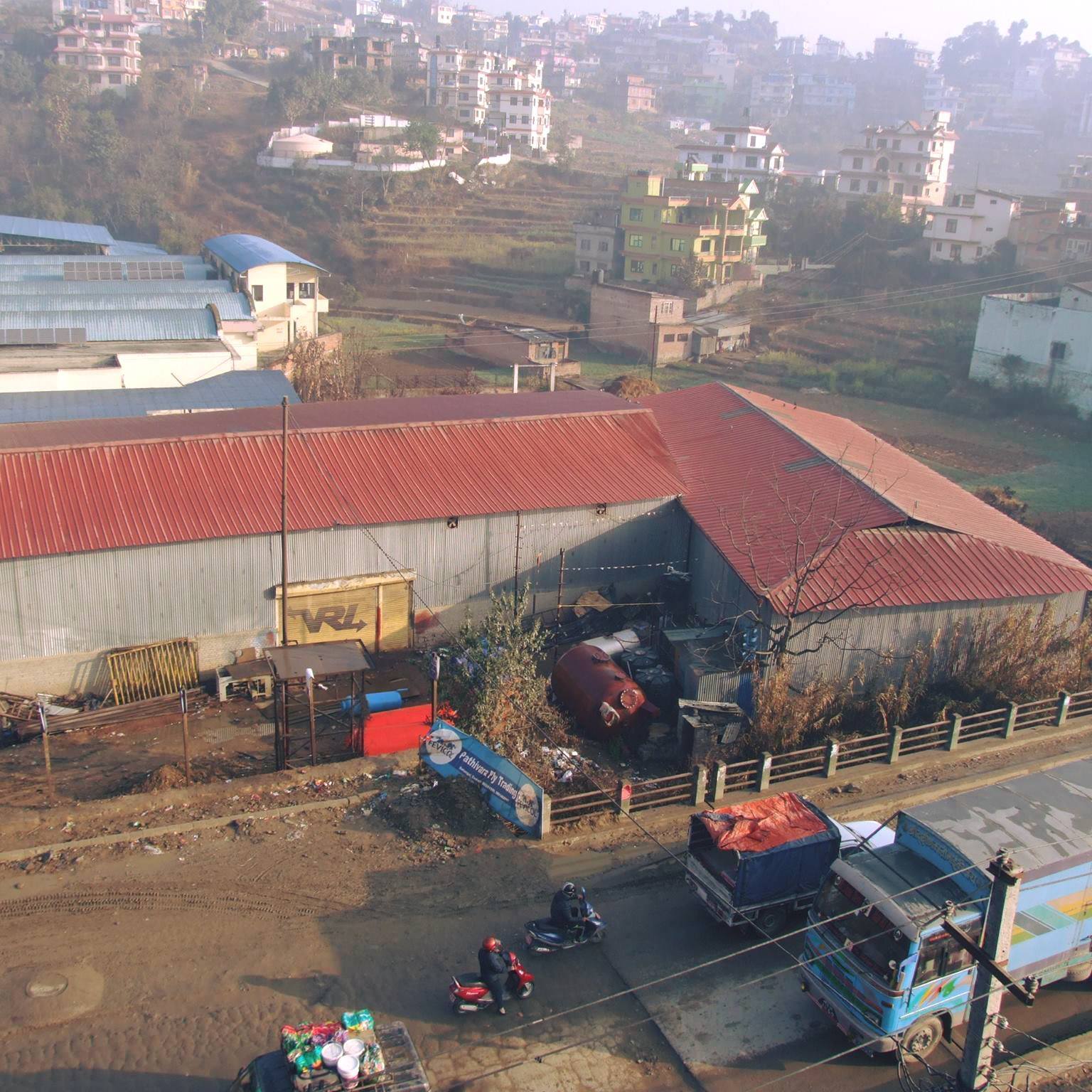 Aerial view of GodamSewa warehouse facilities